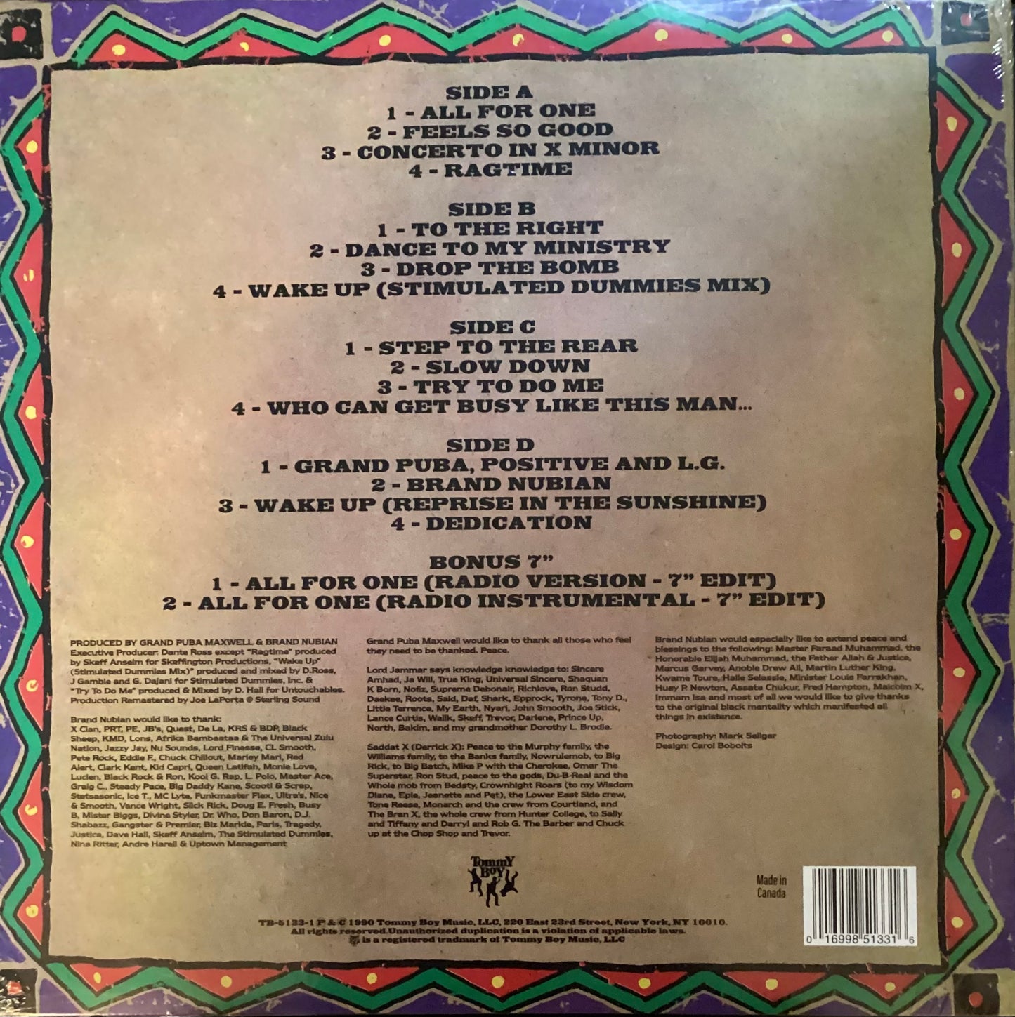 Brand Nubian - One for All 30th Anniversary Limited Edition (2LP with bonus 7")