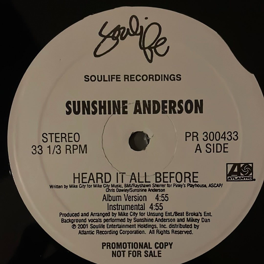Sunshine Anderson - Heard it all Before (12")