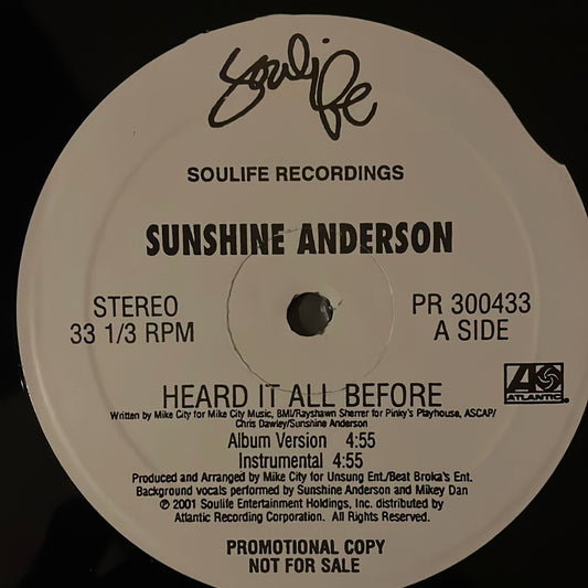 Sunshine Anderson - Heard it all Before (12")